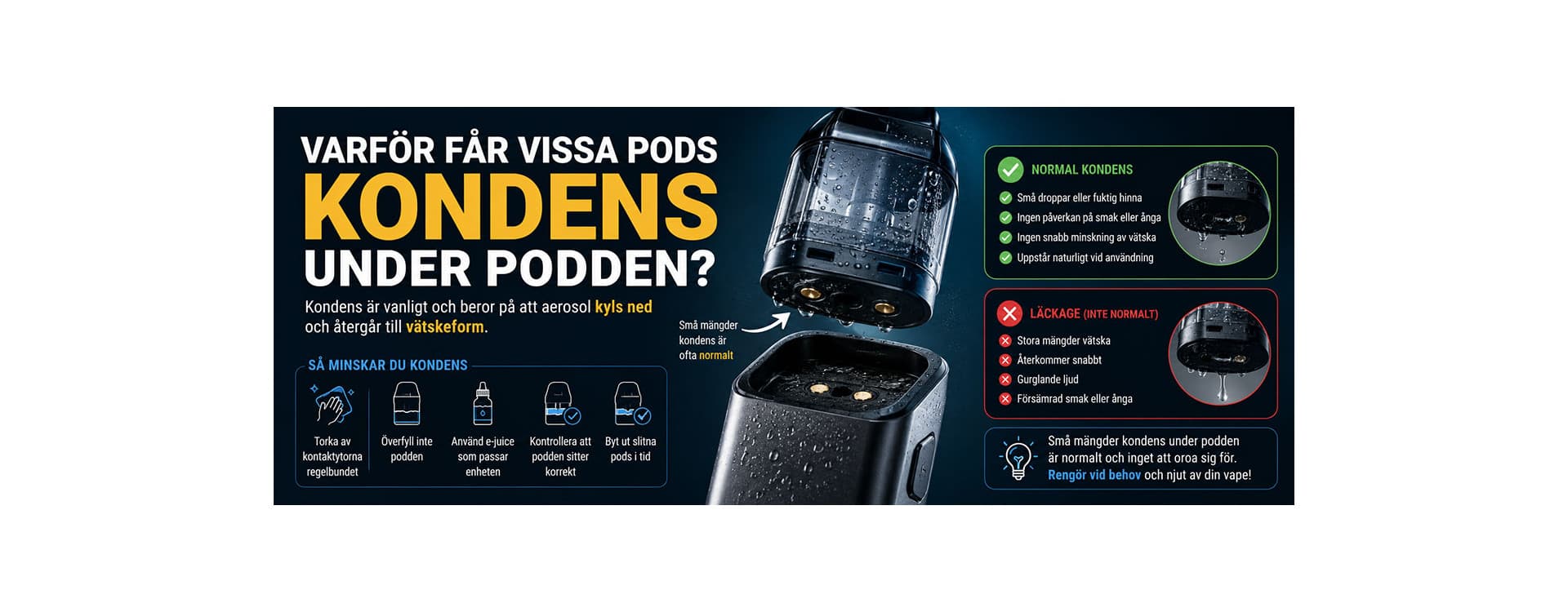 Varför får vissa pods kondens under podden?