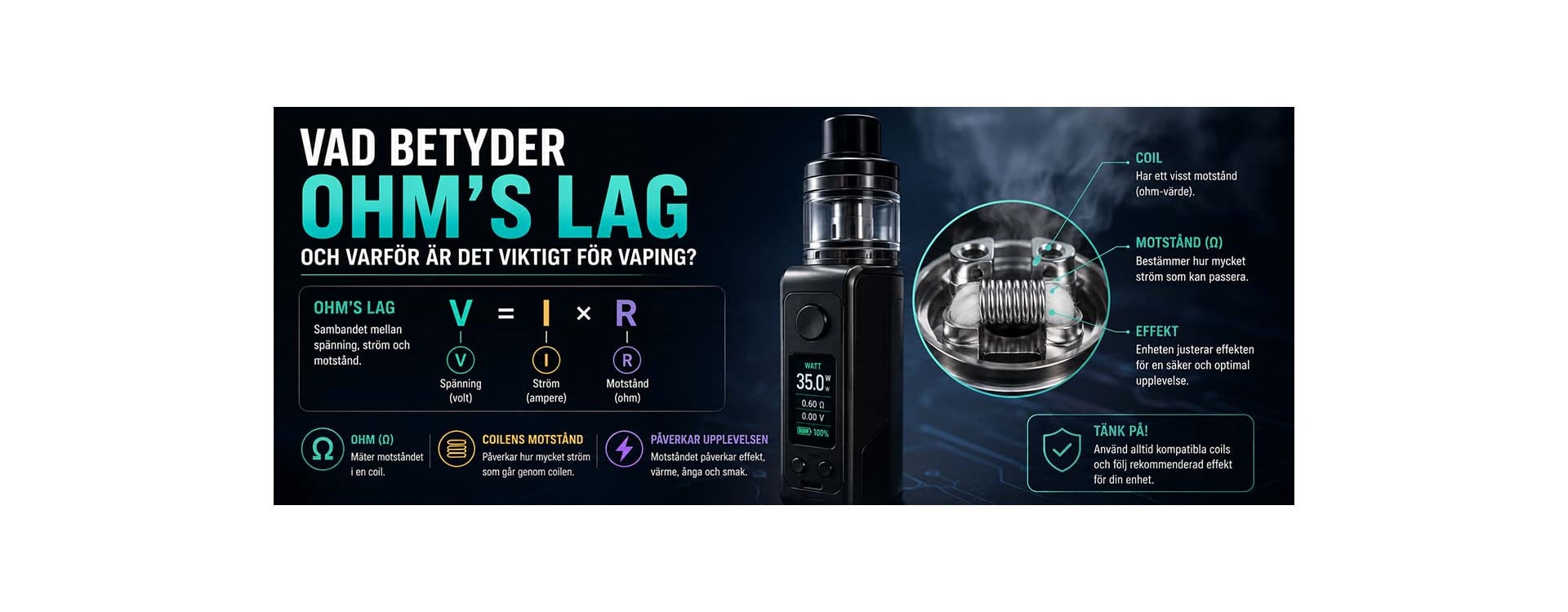 Vad betyder Ohm's lag och varför är det viktigt för vaping?