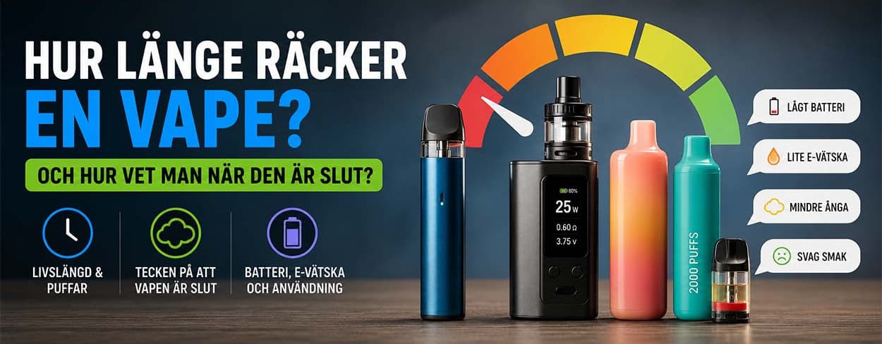 Hur länge räcker en vape och hur vet man när den är slut? Hur länge räcker en vape och hur vet man när den är slut?