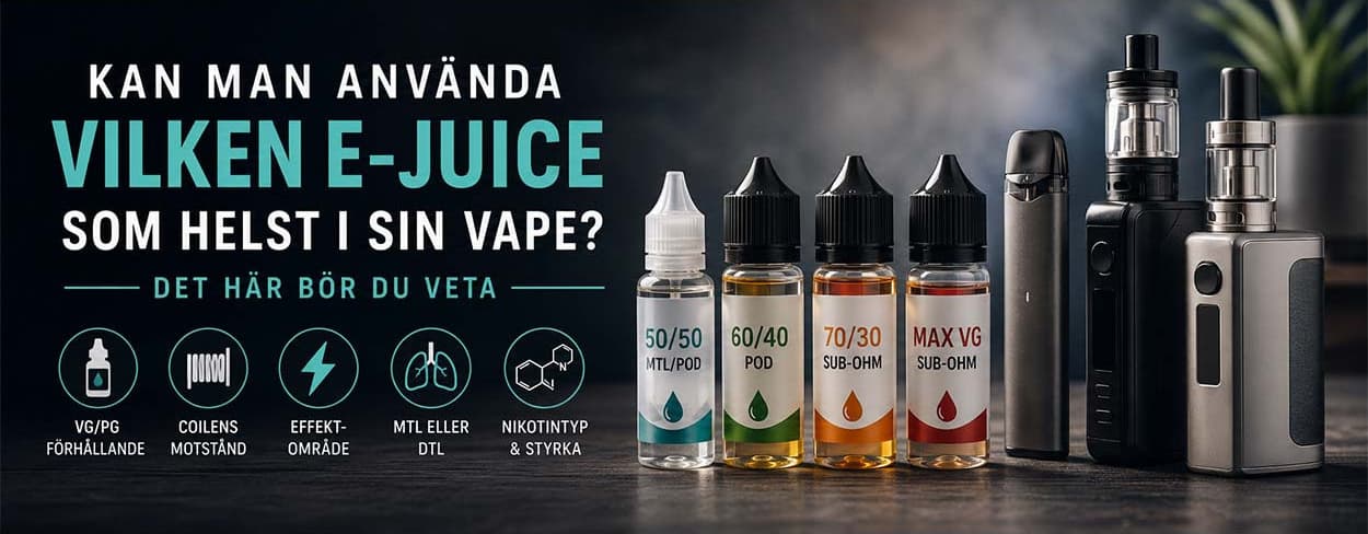 Kan man använda vilken e-juice som helst i sin vape? Kan man använda vilken e-juice som helst i sin vape?