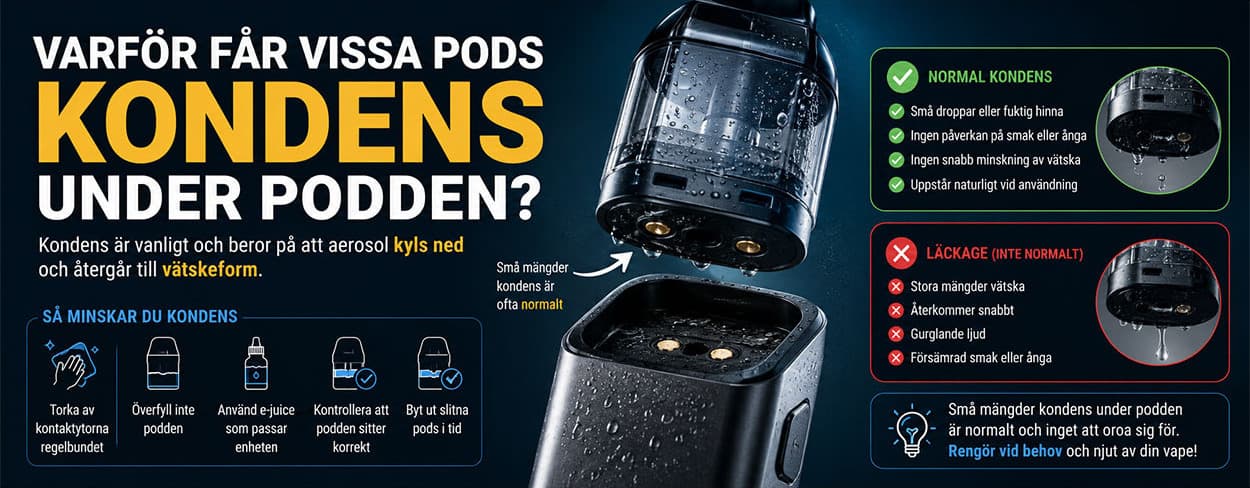 Varför får vissa pods kondens under podden? Varför får vissa pods kondens under podden?