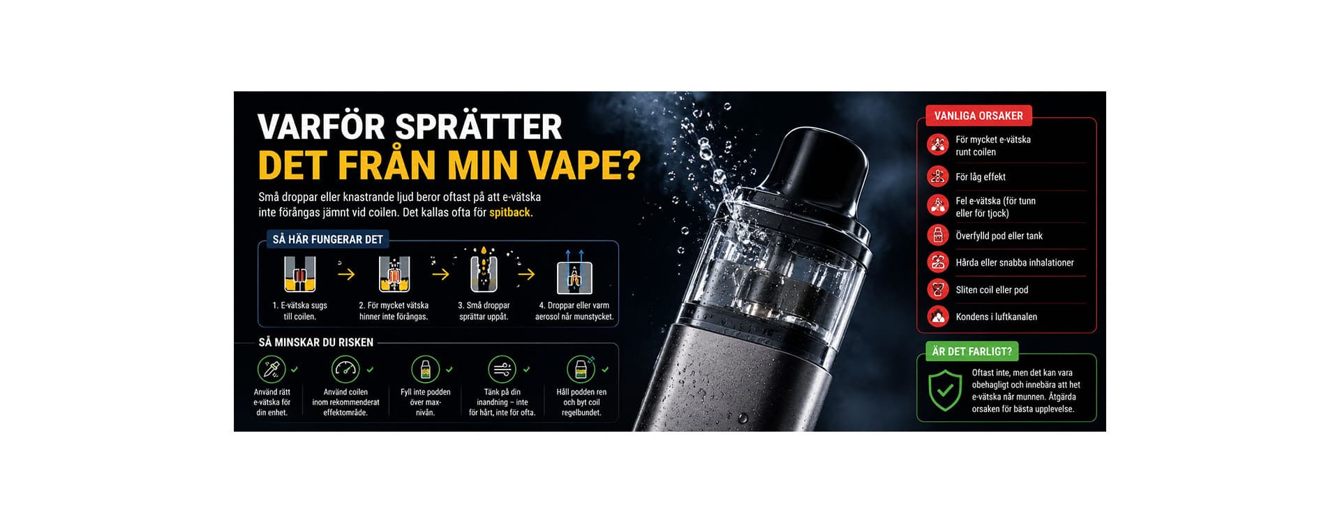 Varför sprätter det från min vape? Varför sprätter det från min vape?