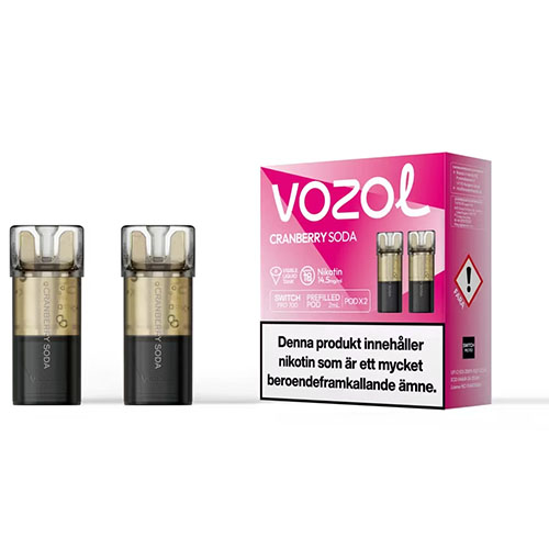 Vozol Switch Pods 14,5mg (2-pack) Vozol Switch pods 2-pack 14,5 mg cranberry soda