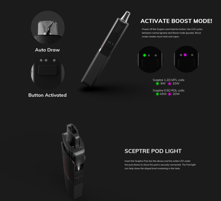 Innokin Sceptre Pod Kit Egenskaper