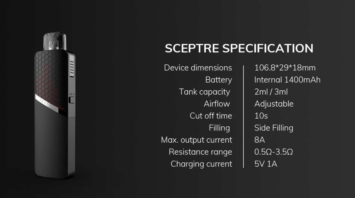 Innokin Sceptre Pod Kit Specifikationer