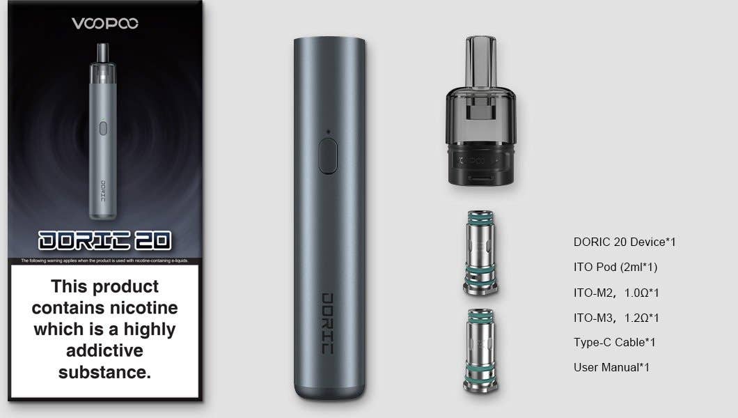 VooPoo Doric 20 Pod Vape Kit innehåll