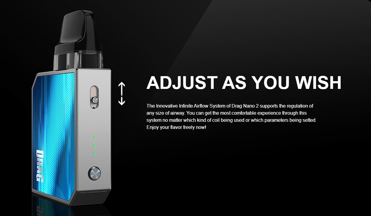 VooPoo Drag Nano 2 justerbart luftflöde