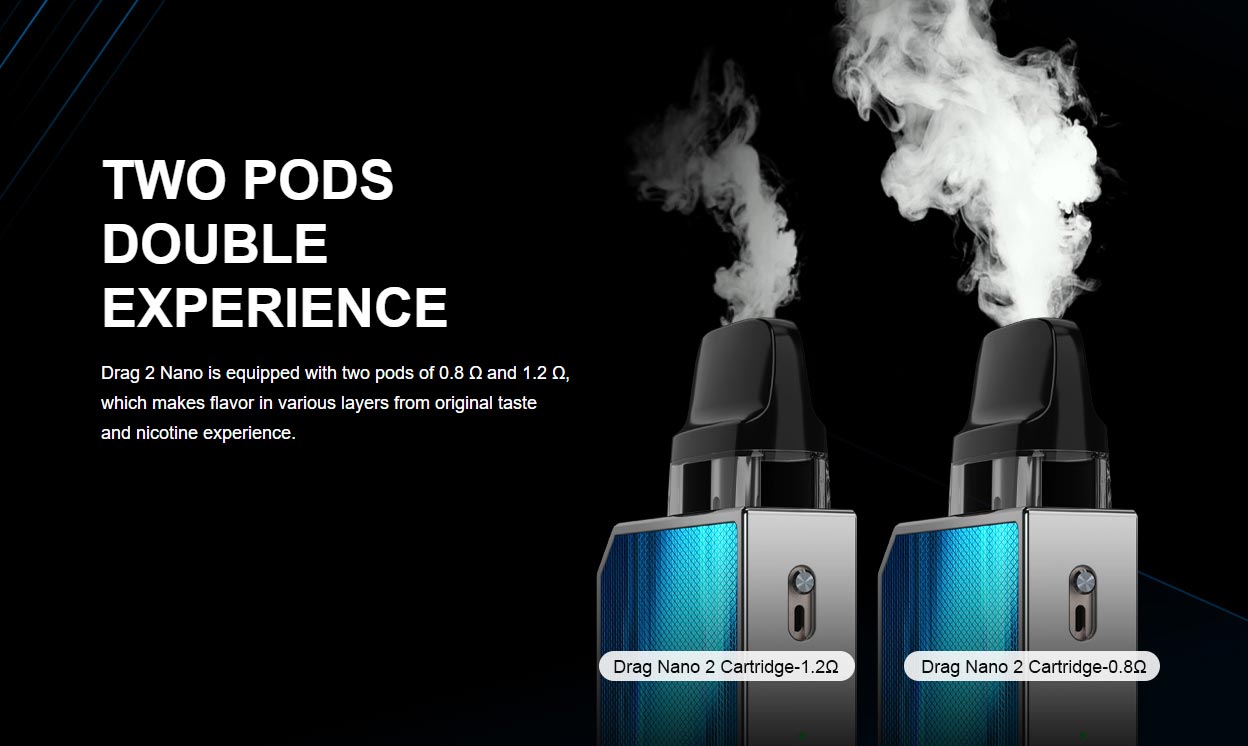 VooPoo Drag Nano 2 gör det möjligt för två olika upplevelser