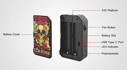 Dovpo MVV 2 e-cigg mod specs