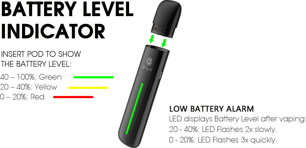 Gala vape kit batteri