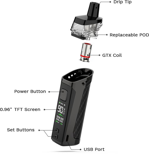 Vaporesso target pm80 exploded view
