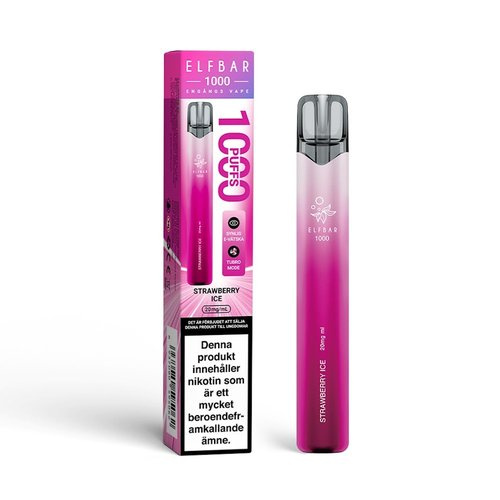Elf Bar 1000 Eng�ngs Vape, Strawberry Ice
